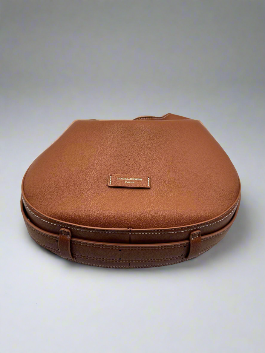 Soirose David Jones Paris Brown Faux Leather Shoulder Bag – Adjustable Strap, Medium Hobo Handbag