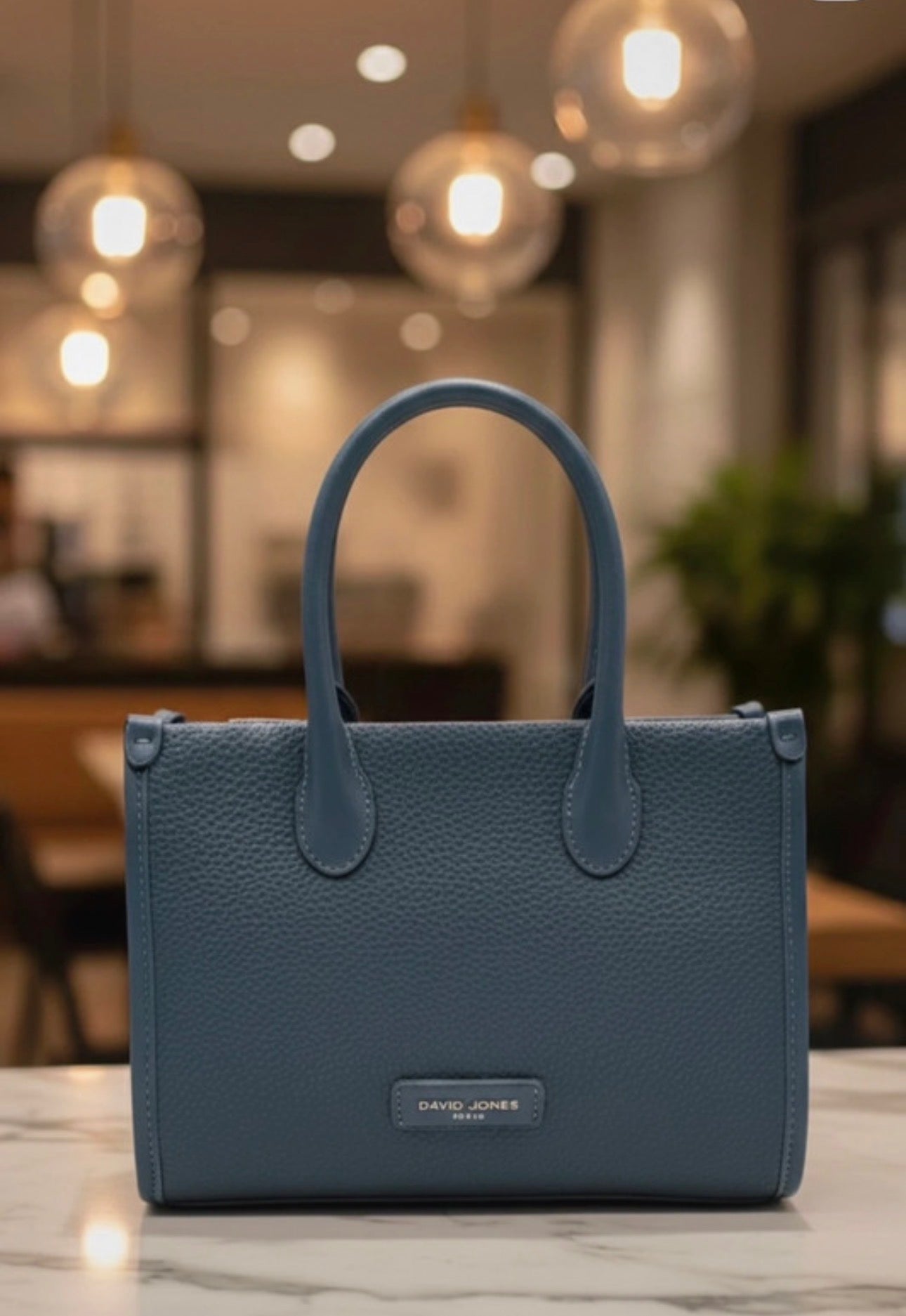 David Jones Small Tote Handbag Eco Leather Detachable Shoulder Strap