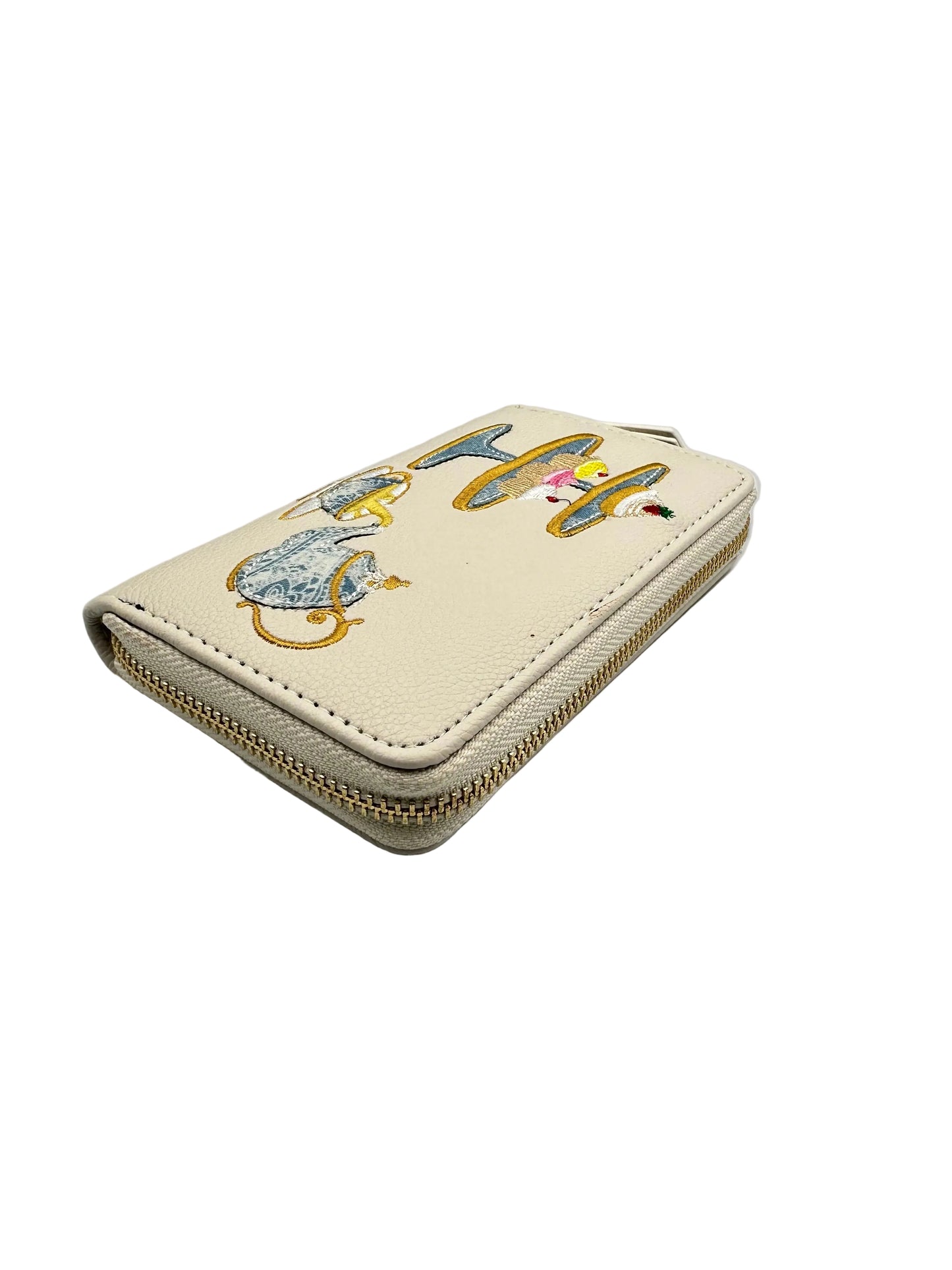 Afternoon Tea Embroidered RFID Wallet – Faux Leather