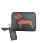 Dachshund Embroidered Zip Wallet - RFID Blocking Card Holder