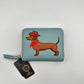 Dachshund Embroidered Zip Wallet - RFID Blocking Card Holder