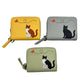 Whimsical Cat Embroidered Wallet – With RFID Protection