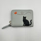 Whimsical Cat Embroidered Wallet – With RFID Protection