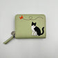 Whimsical Cat Embroidered Wallet – With RFID Protection