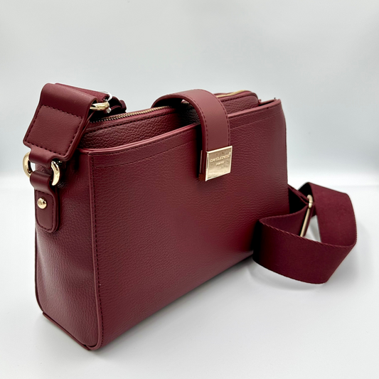 Soirose David Jones Women’s Windsor Wine Crossbody Handbag – Stylish Everyday Fashion Bag (SM7437A)