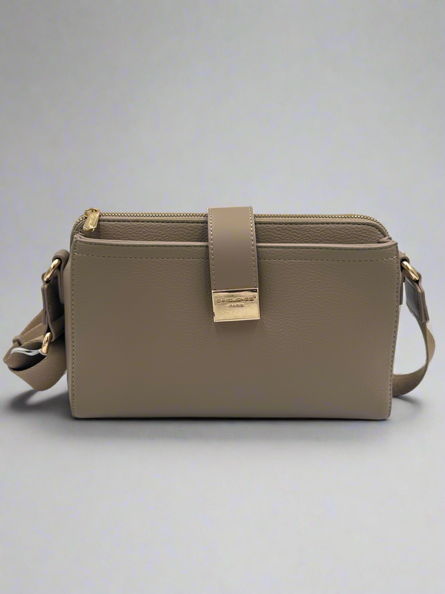 Soirose David Jones Women’s Warm Taupe Crossbody Handbag – Stylish Everyday Fashion Bag (SM7437A)
