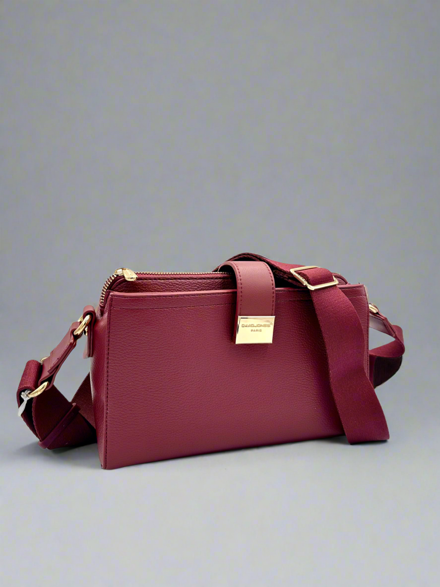 Soirose David Jones Women’s Windsor Wine Crossbody Handbag – Stylish Everyday Fashion Bag (SM7437A) Windsor Wine