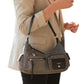 David Jones Textured Fabric & Faux Leather Multi-Pocket Shoulder Bag New