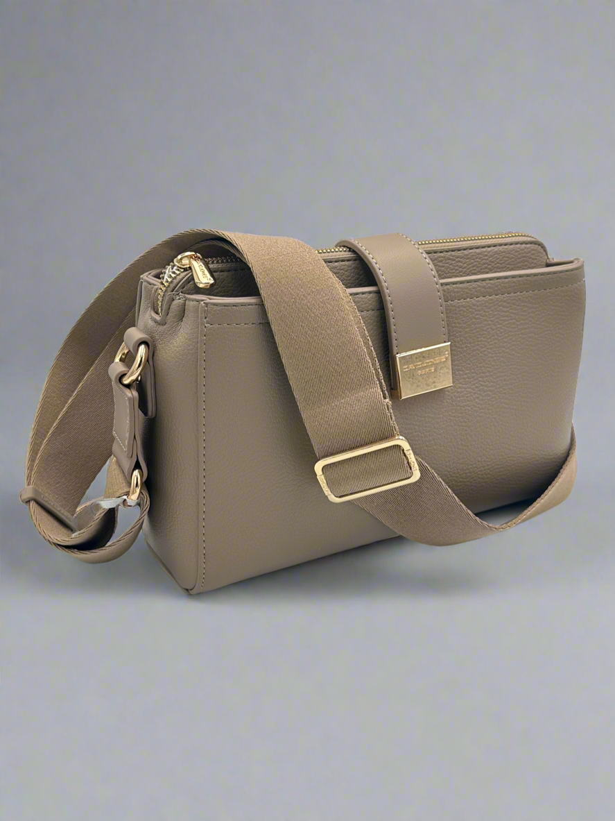 Soirose David Jones Women’s Warm Taupe Crossbody Handbag – Stylish Everyday Fashion Bag (SM7437A)