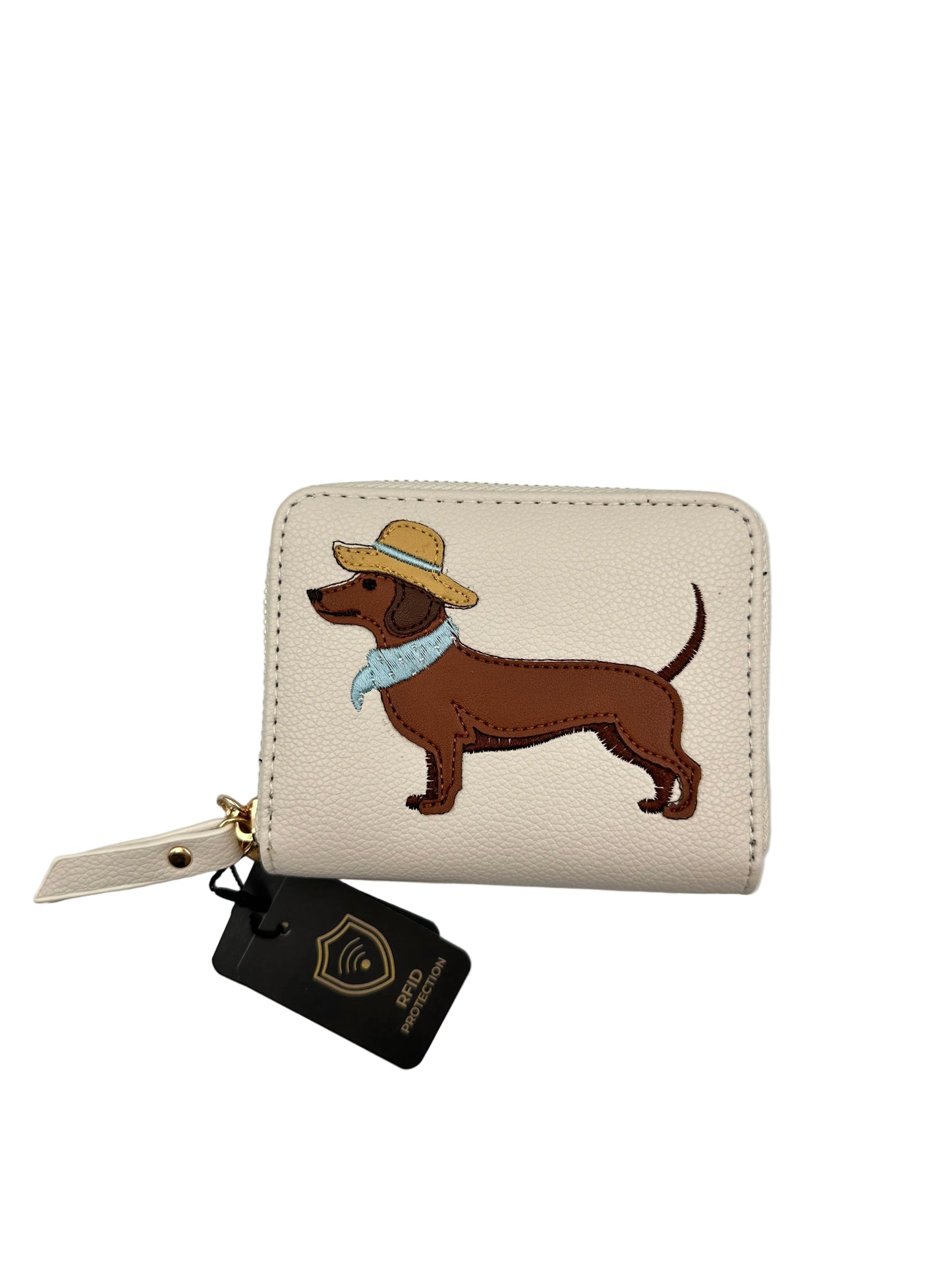 Dachshund Embroidered Zip Wallet - RFID Blocking Card Holder