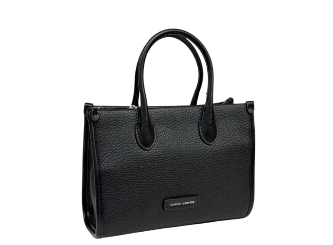 David Jones Small Tote Handbag Eco Leather Detachable Shoulder Strap
