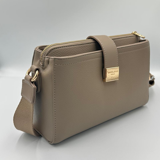 Soirose David Jones Women’s Warm Taupe Crossbody Handbag – Stylish Everyday Fashion Bag (SM7437A)